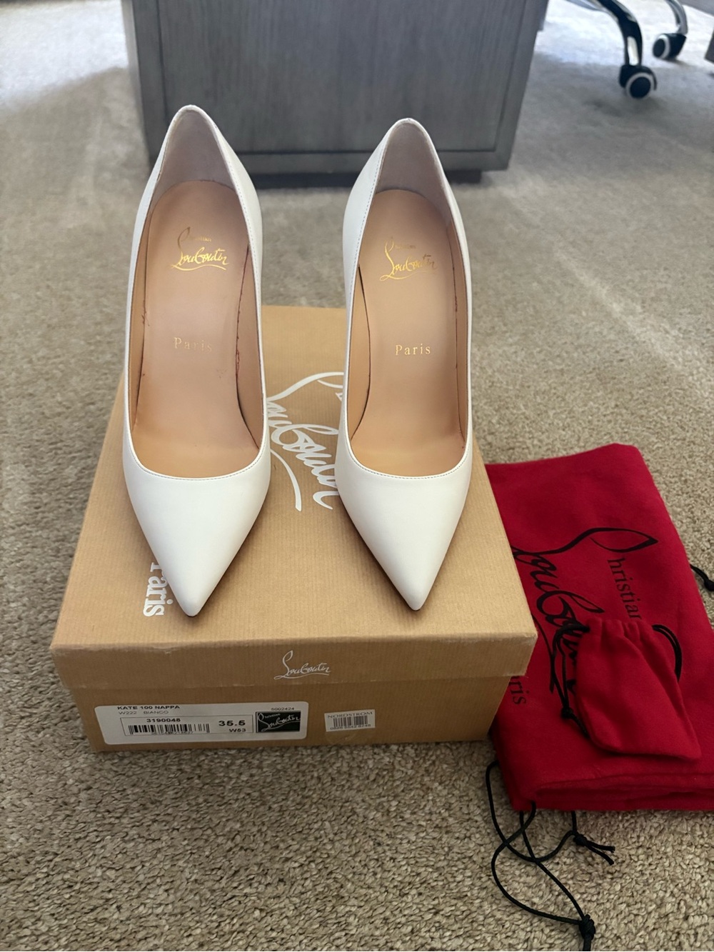 Christian Louboutin Kate Nappa Pumps White